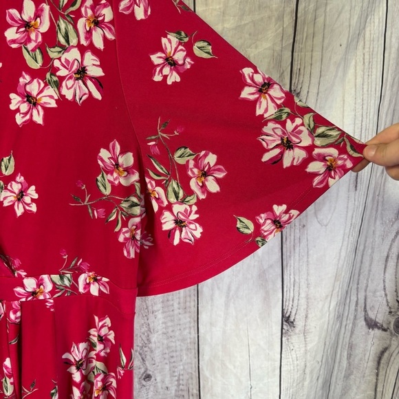 Torrid Red Sundress with Flutter Sleeves and V-Neck size 4 - Picture 4 of 6